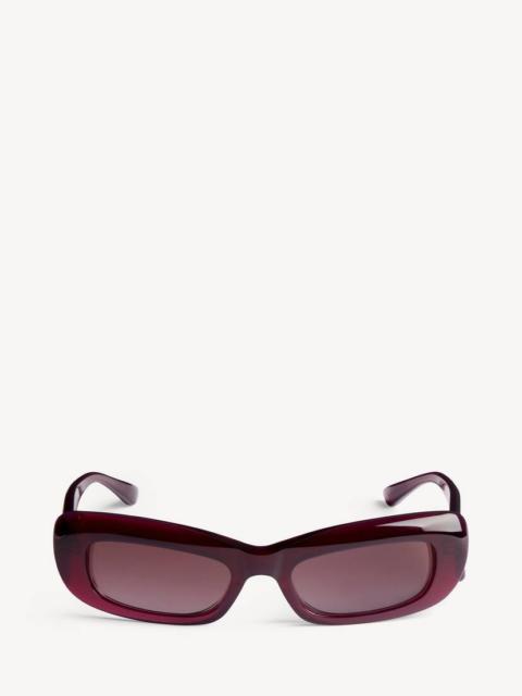 BALENCIAGA Women's Diva Rectangle Sunglasses in Dark Burgundy