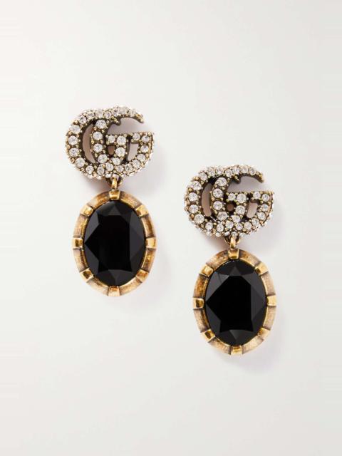 Gold-tone and crystal earrings