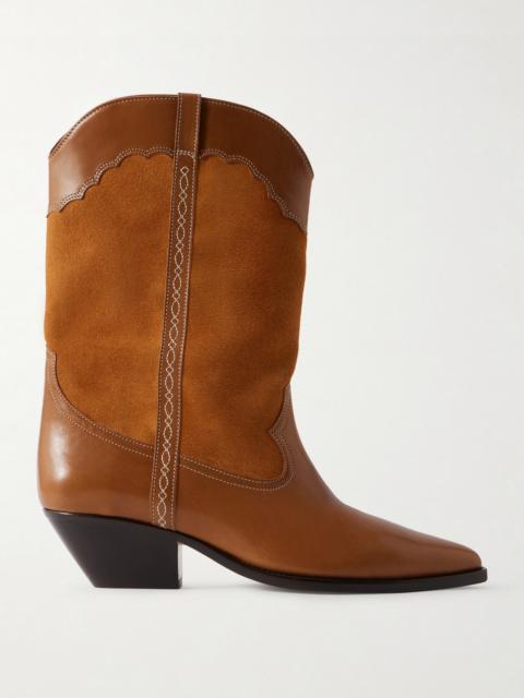 Isabel Marant Duerto Embroidered Suede And Leather Ankle Boots