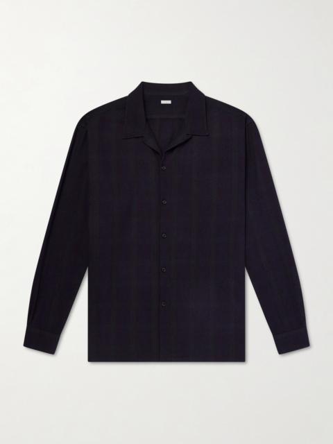 A.PRESSE Camp-Collar Checked Silk Shirt