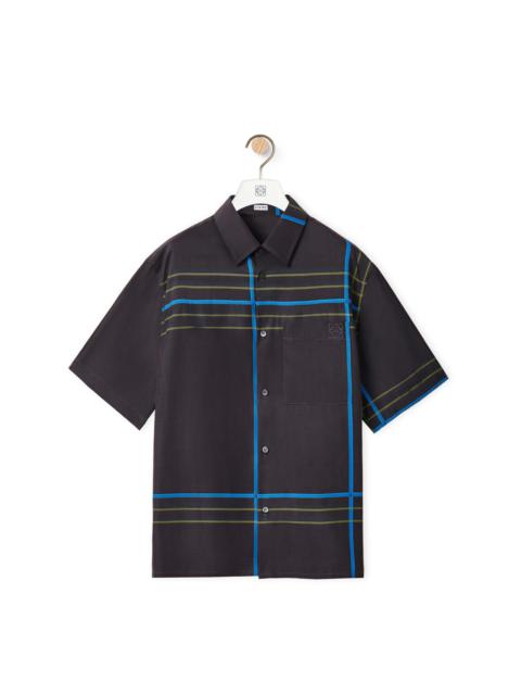 Loewe Short sleeve check shirt in silk and cotton