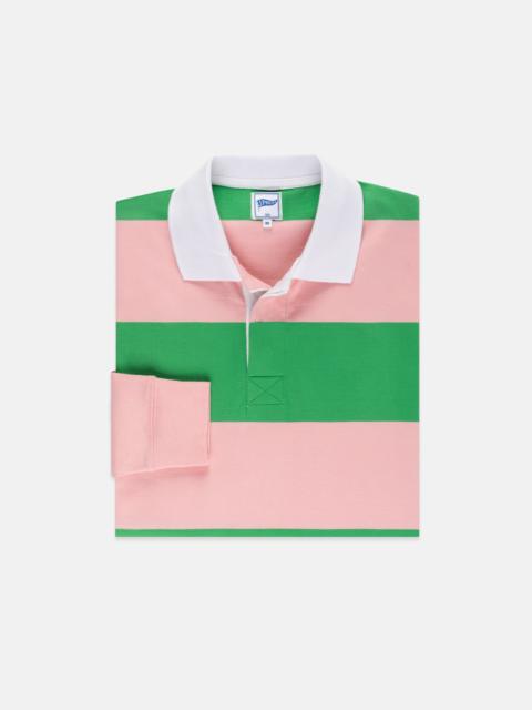 J. PRESS TRIM FIT BLOCK STRIPE RUGBY SHIRT