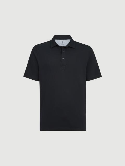 Brunello Cucinelli Cotton jersey polo with shirt-style collar