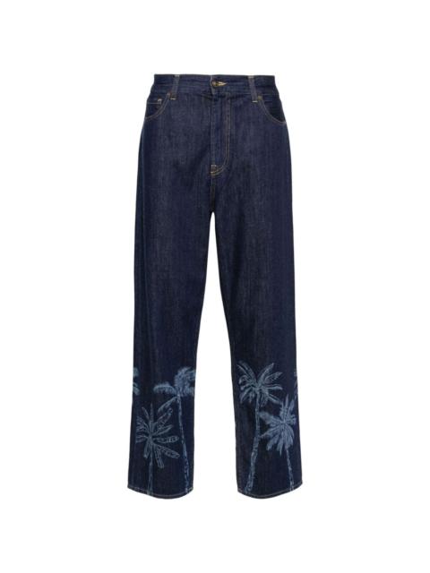 Alanui graphic-print cotton straight-leg jeans