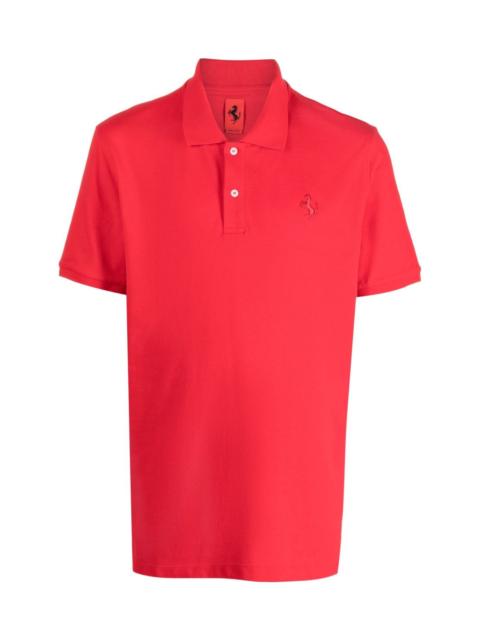 Ferrari Short sleeve Polo in piquet texture