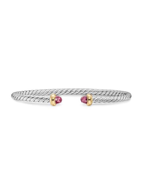 DAVID YURMAN Women's Micro Cable Flex Teen Bracelet in Sterling Silver - Pink Tourmaline