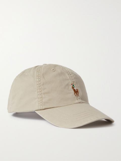 Polo Ralph Lauren Logo-Embroidered Cotton-Twill Baseball Cap Beige