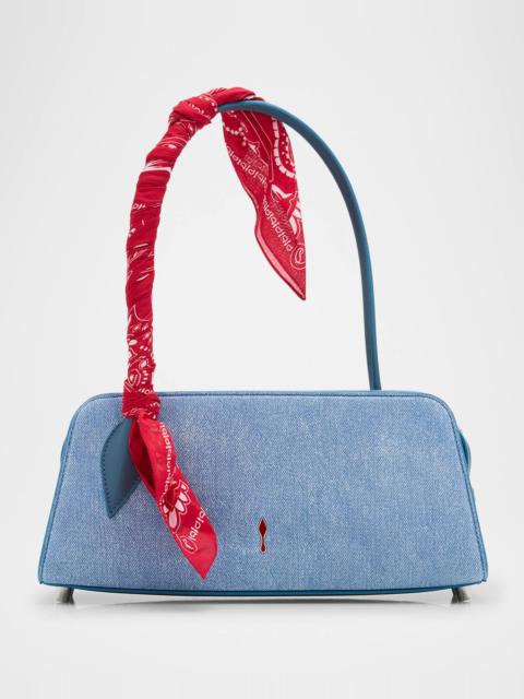 Christian Louboutin Eloise Bandana Baguette Shoulder Bag in Cotton Denim