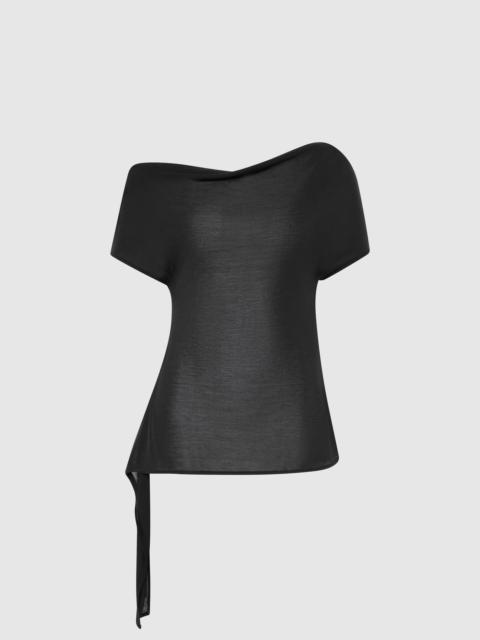 ST. AGNI Fine Jersey Off Shoulder Top - Charcoal