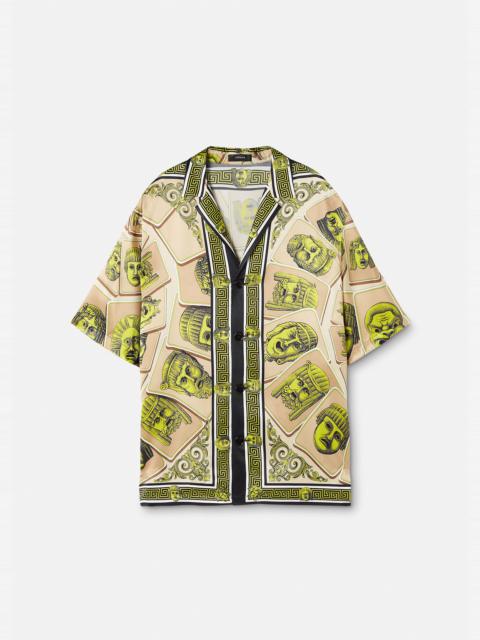 VERSACE Le Maschere Oversized Silk Shirt