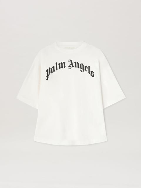 Palm Angels Curved Logo knit hoodie