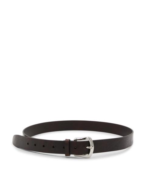 dark brown leather belt