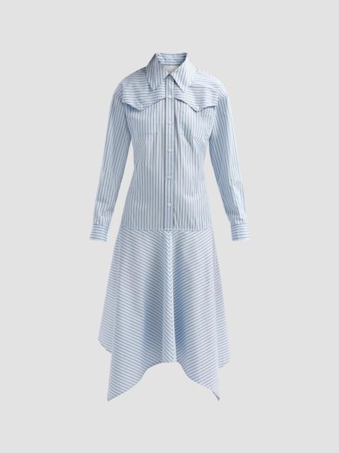 3.1 Phillip Lim Women's Striped Cotton Poplin Handkerchief Midi Shirtdress - Sky Blue Multi