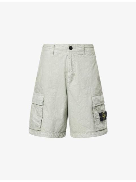Stone Island Panama Patch-Pocket Woven Cargo Shorts