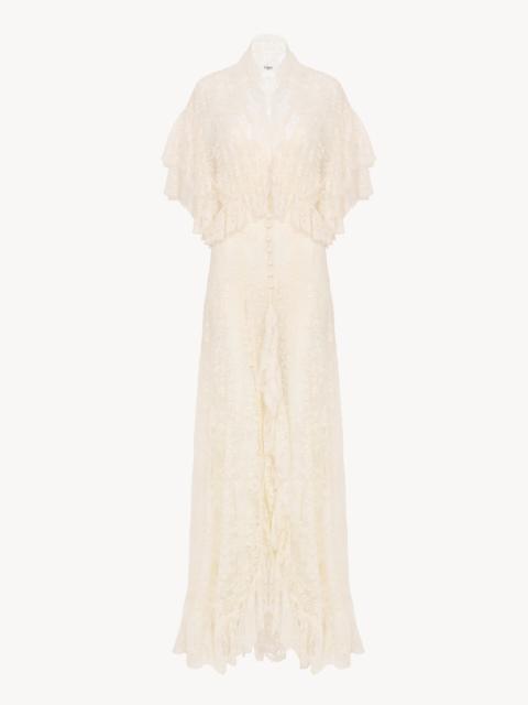 Chloé LONG RUFFLED DRESS IN LACE
