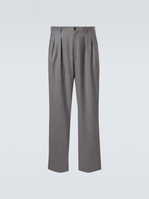 The Row Corley virgin wool flannel wide-leg pants