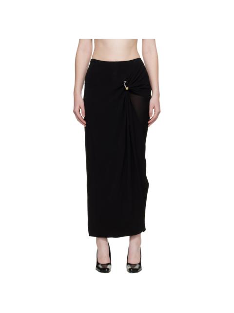 Jean Paul Gaultier Black 'Gaultier Piercing' Double Layer Maxi Skirt