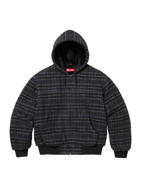 Supreme Supreme Plaid Wool Hooded Work Jacket 'Black Grey' SUP-FW23-075