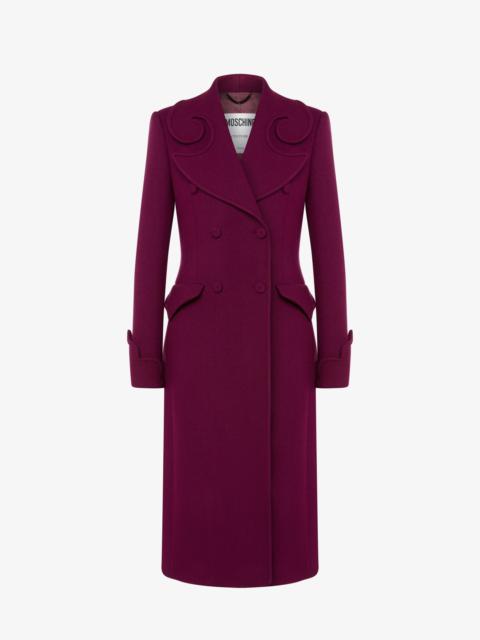 Moschino BAROQUE DETAILS CREPE COAT