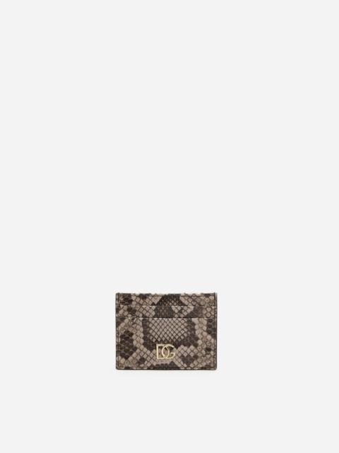 Dolce & Gabbana Python leather card holder with crossover DG logo