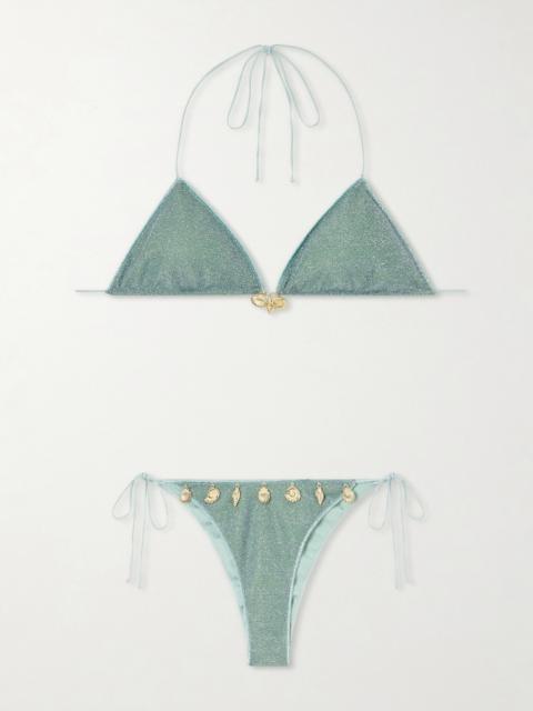 Oséree Lumiere Metallic Charm-detail Bikini