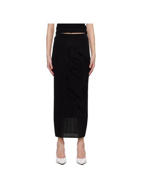 Jean Paul Gaultier Black Light Viscose Jersey Maxi Skirt
