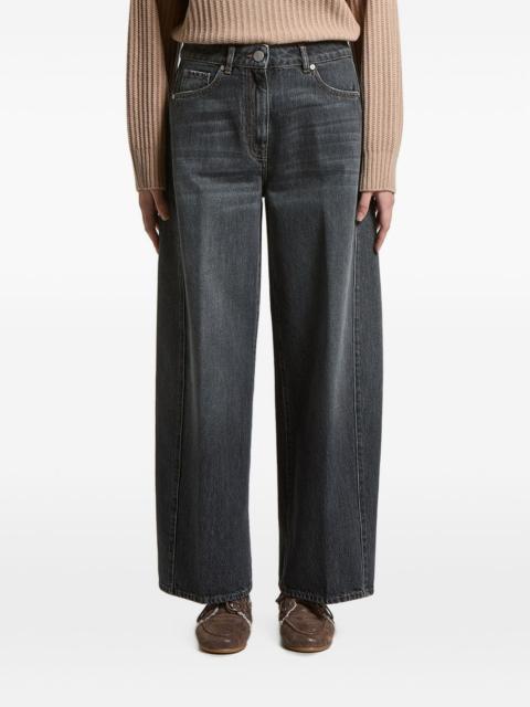 PESERICO faded-effect wide-leg jeans