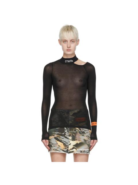 Heron Preston Black Viscose Long Sleeve T-Shirt