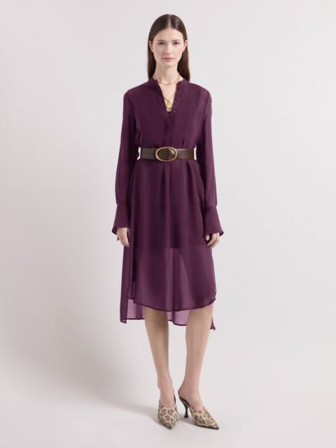 NINA RICCI Burgundy Midi Silk Dress