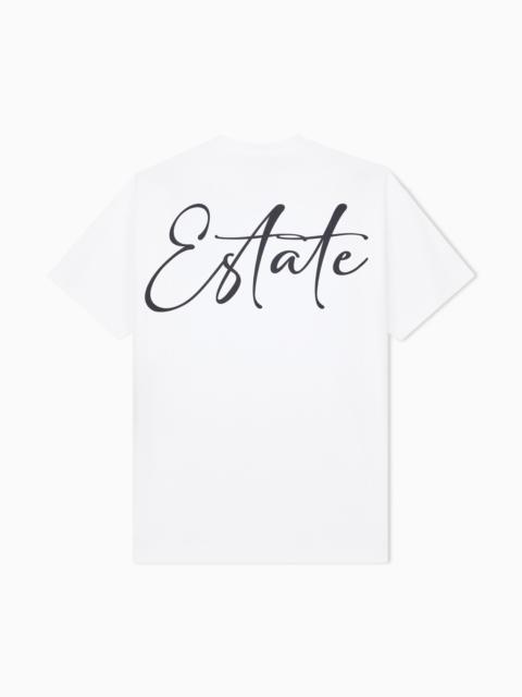 GIORGIO ARMANI COTTON INTERLOCK JERSEY T-SHIRT WITH LETTERING ON THE BACK