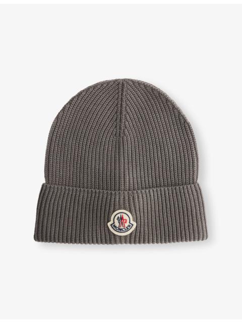 Brand-Patch Cotton-Knit Beanie