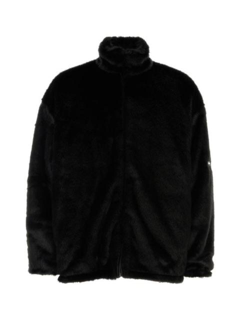 BALENCIAGA Black eco fur coat