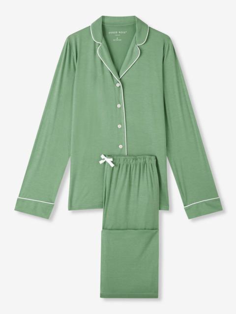 Derek Rose Women's Pyjamas Lara Micro Modal Stretch Sage Green