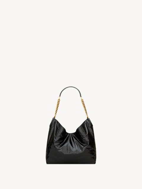 SAINT LAURENT HORTENSE SMALL HOBO IN SHINY LEATHER