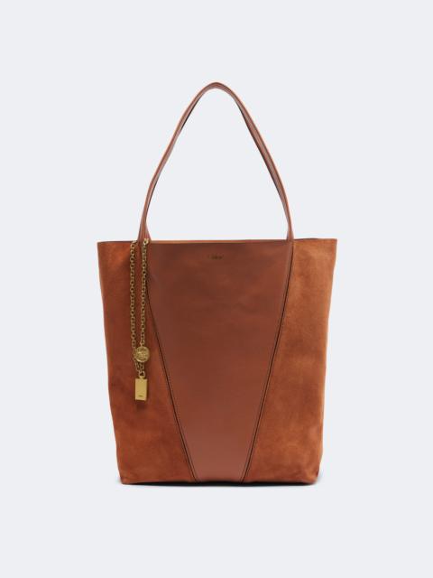 Chloé Chloé Spin Medium leather and suede tote bag