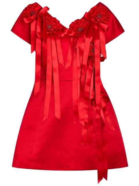 Simone Rocha Simone Rocha Rosette-appliquéd Duchess Satin Mini Dress