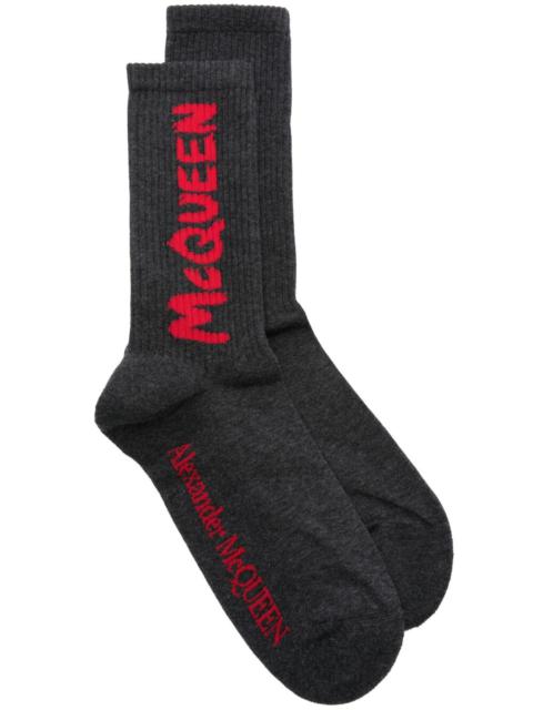Alexander McQueen Mcqueen graffiti socks