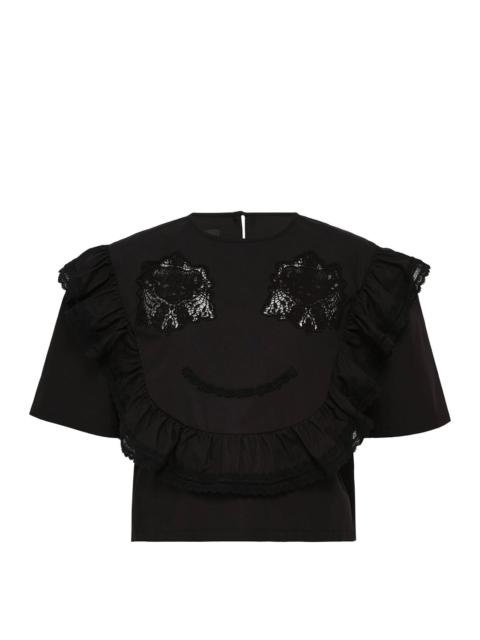 pushBUTTON Black Push Skull Smile Blouse