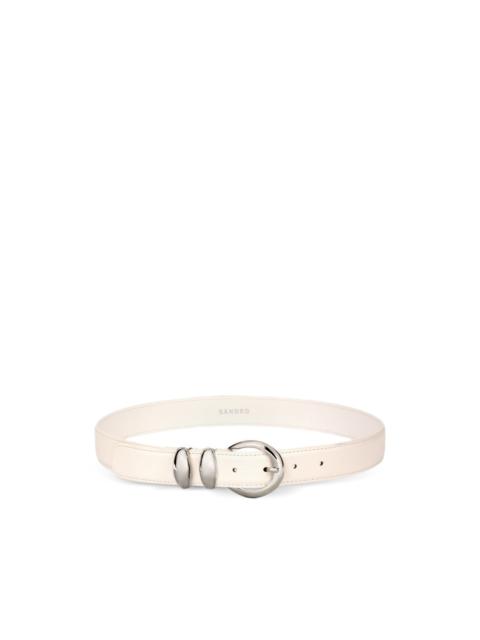 Sandro smooth leather metal buckle belt