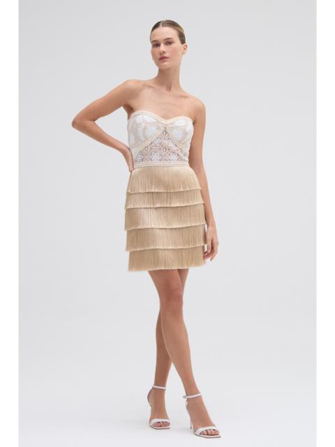 PatBO NATURAL CROCHET MINI DRESS