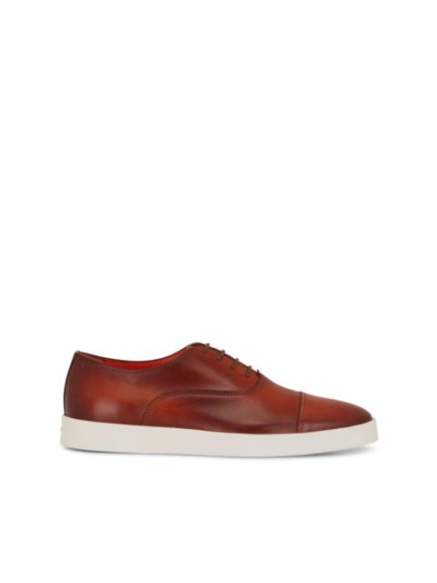 Santoni leather lace-up loafers