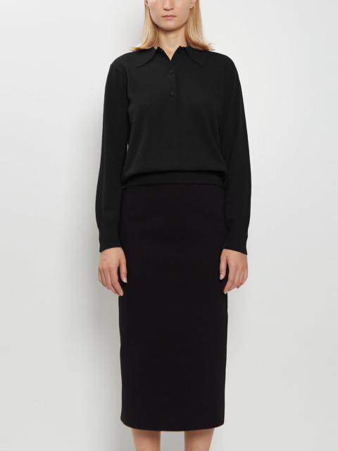 HIGH SPORT Sid Wool Cotton Knit Polo — Black