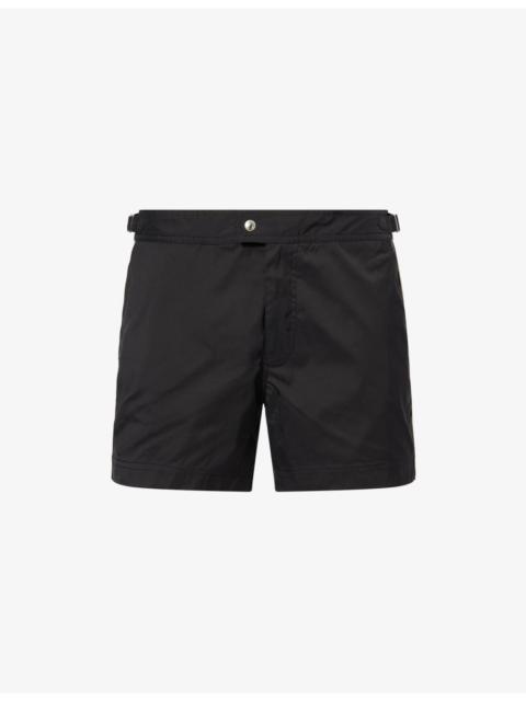 TOM FORD Mid-Rise Contrast-Piping Swim Shorts