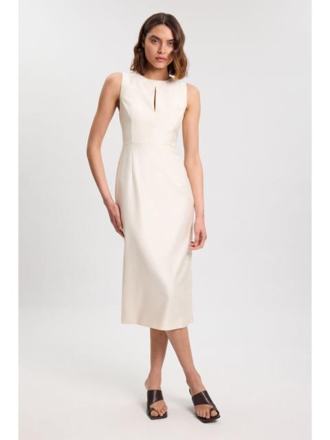 KAREN MILLEN Tailored Satin Keyhole Cut Out Midi Dress