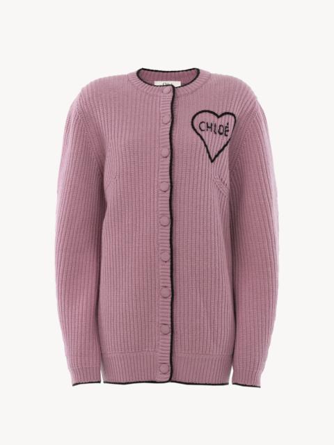 Chloé GENEROUS LOGO CARDIGAN IN A WOOL & CASHMERE KNIT