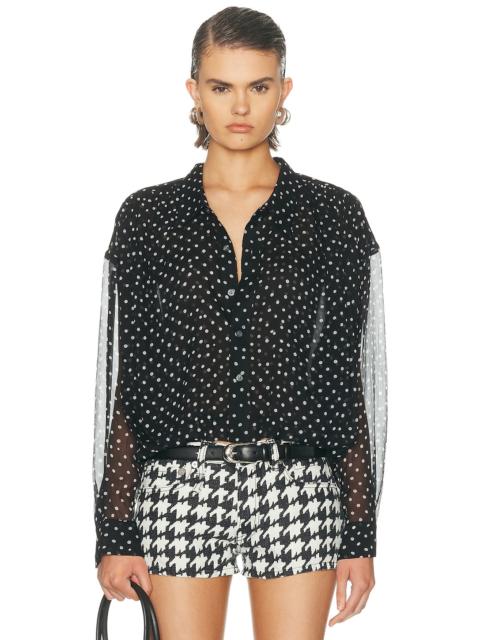 R13 Bubble Gathered Yoke Top