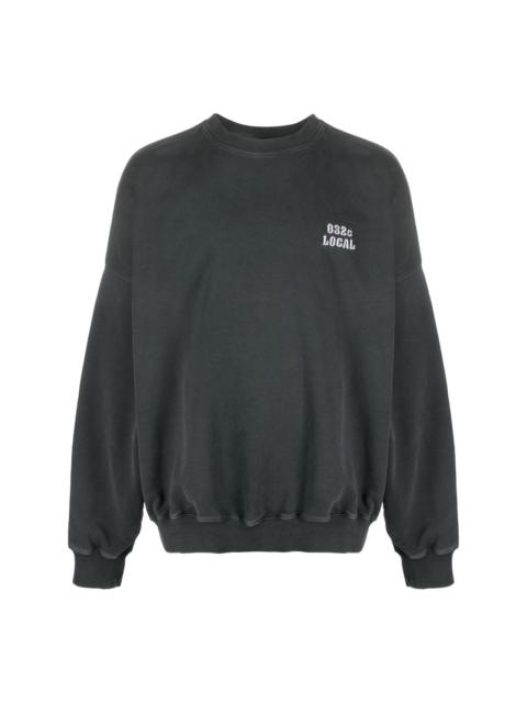 032c logo-embroidered organic cotton sweatshirt
