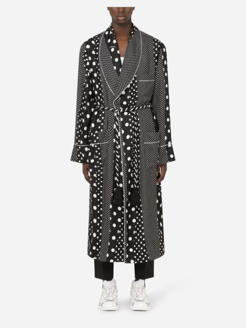 Dolce & Gabbana Silk robe with polka-dot print