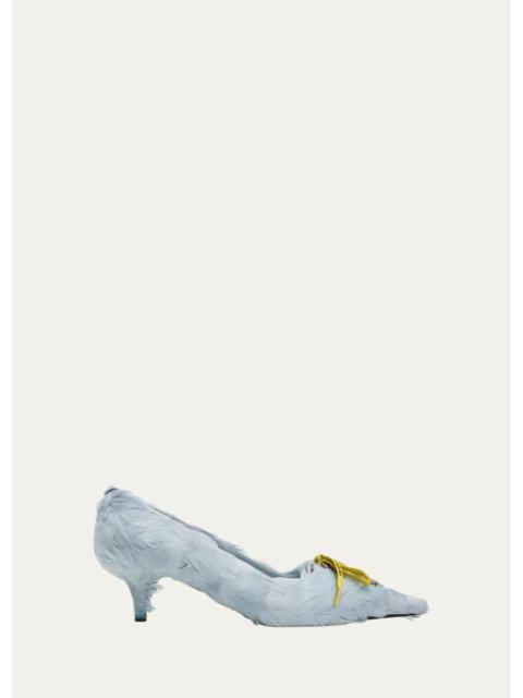 Prada 55mm Feather Lace-Up Pumps