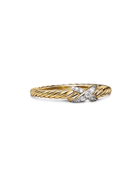 DAVID YURMAN Women's Petite X Ring in 18K Yellow Gold - Diamond